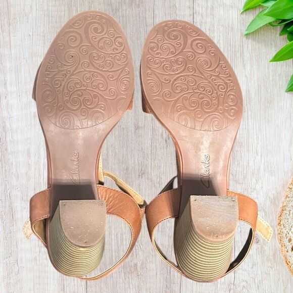 Clarks Ciera Glass Womens Sandals Size 9.5 Brown Open Toe Ankle Strap - Picture 6 of 8